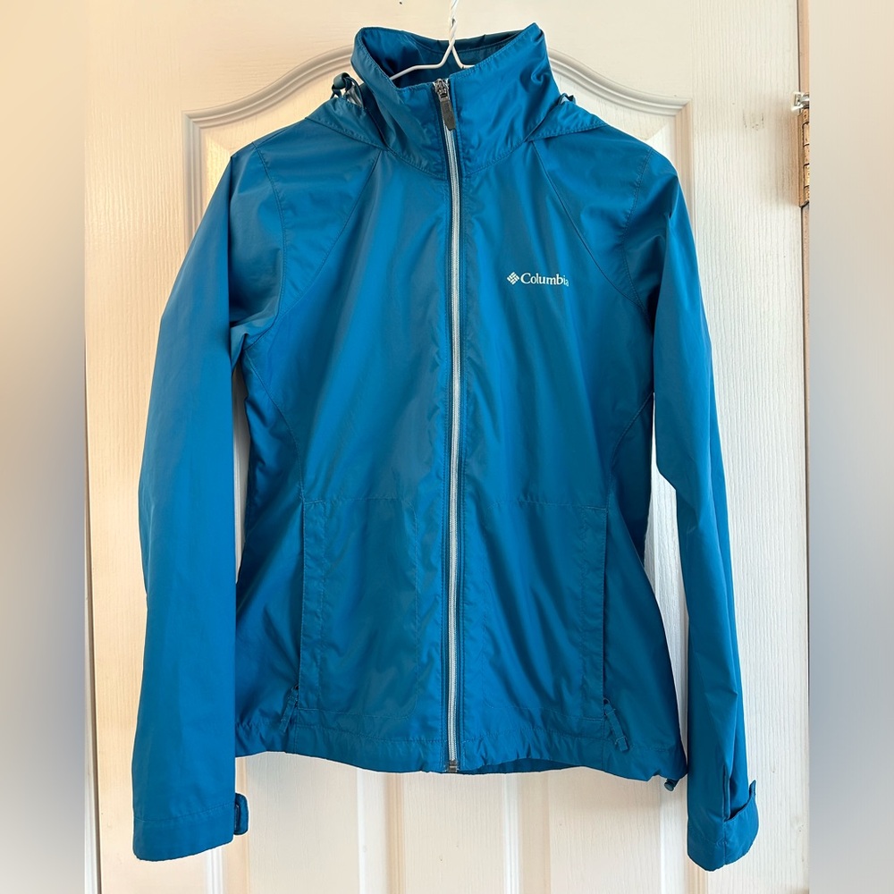 Columbia Switchback Blue Rain Jacket Size XS, like new
